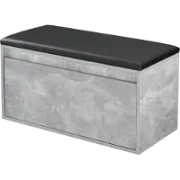 En.casa Opbergbank schoenenkast met lade 80x39x45 cm beton zwart