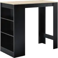 En.casa Bartafel met 3 planken 110x50x103 cm zwart en eikenkleurig