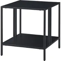 En.casa Bijzettafel Kumlinge met plank staal 47x45x45 cm zwart