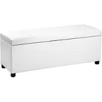 Corium Opbergbank bedkist opbergbox 119x38x45 cm kunstleer wit