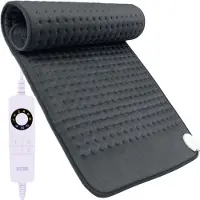DistinQ Elektrisch warmtekussen - 45 x 85 cm - XXL formaat - Automatische uitschakeling - Grijs