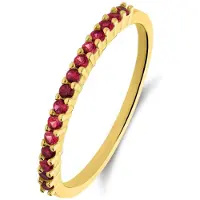 Lucardi Ring 'Chic' goud / wijnrood