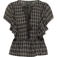 Faina Blouse goudgeel / lichtgrijs / zwart