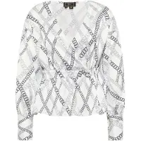 Faina Blouse grijs / zwart / wit