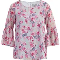 Usha Blouse sand / pastelblauw / pink / lichtroze