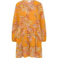 IZIA Jurk beige / donkerbruin / oranje / rosé