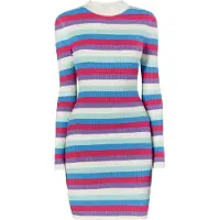 Mymo Gebreide jurk beige / blauw / lila / pink