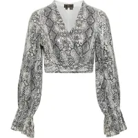 Faina Blouse lichtgrijs / donkergrijs