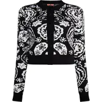 MyMo ROCKS Gebreid vest 'Ucy' zwart / wit