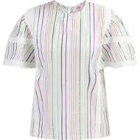 Mymo Blouse navy / honing / grasgroen / roodviolet / wit