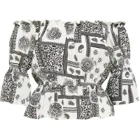 IZIA Blouse zwart / wit