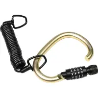 Benson Compact kabelslot met karabijnhaak - instelbare cijfercode - zwart - 133,5 x 97,5 mm