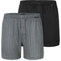 Schiesser Boxershorts 'Basic' grijs / zwart