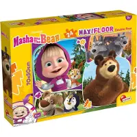 Lisciani - Puzzel - Masha en de Beer 'dag met vriendjes' - Maxi vloerpuzzel 24 stuks