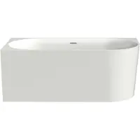 Xenz Zara XS L 155x80x60 hoekbad mat wit incl. sleuf overloop/afvoer mat wit