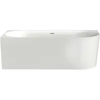 Xenz Zara L 180x80x60 hoekbad mat wit incl. sleuf overloop. Afvoer mat wit