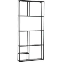 En.casa Wandplank Jämijärvi staal 180x80x18 cm zwart