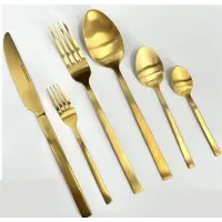 Almina Mia Bestekset – 36-delig – 6 Personen – Edelstaal – Geborsteld Goud