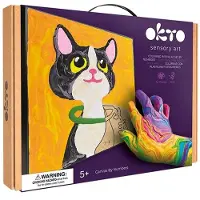 Okto Sensory Art Kleuren op nummers - Dieren - Kat - Luchtklei - 21x21cm - 5+