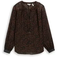 Tom Tailor Blouse donkerbruin / zwart