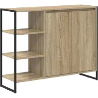 vidaXL Bijzetkast Sonoma 96,5 x 30 x 75 cm Bewerkt hout