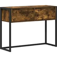 vidaXL Bijzettafel Rook Eik 100 x 36 x 75 cm Bewerkt hout