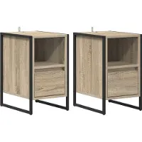 vidaXL Nachtkastje 2 st Sonoma 39,5 x 30 x 50 cm Bewerkt hout