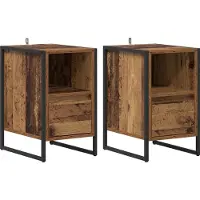 vidaXL Nachtkastje 2 st Oud Hout 39,5 x 30 x 50 cm Bewerkt hout