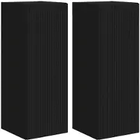 vidaXL TV Wandkast 2 st Zwart Bewerkt hout