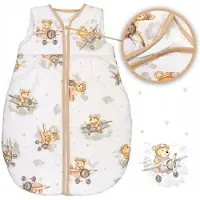 ANKRAS Baby Slaapzak 68-74cm - Zachte Katoen, Jaarrond, Beertje Vliegtuig