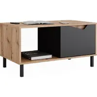 Vicco Marelle Salontafel – 90 x 50 cm met 1 deur Antraciet/Artisan