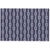MuchoWow Deurmat 90x60 cm - Droogloopmat Oceaan - Touw - Blauw - Wit - Mat voor binnen - Schoonloopmat - Deurmatten met print - Inloopmat