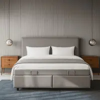 Dekbed Discounter Boxspring Julia met opbergruimte - Beige 180 x 200