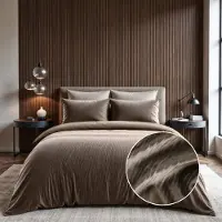 Sleeptime Dekbedovertrek Velvet Cartier - Taupe 140 x 200/220 cm