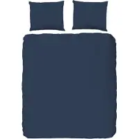 Hip dekbedovertrek uni - donkerblauw - katoensatijn - 200x220