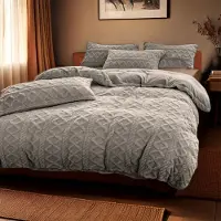 Zydante Teddy dekbedovertrek Jaquard - Stone - 200x220