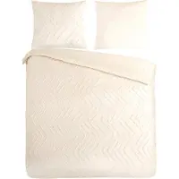 Muller Textil Dekbedovertrek Micropercal Zigzag - ecru 140x200/220cm