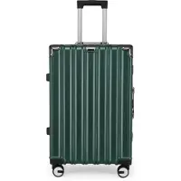 Infinity Leather Hardshell Groene Kofferset Robuuste 8 Wiel Bagage Cabine Koffer Tas