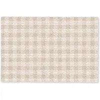 MuchoWow Deurmat 60x40 cm - Droogloopmat Plaid - Patroon - Vierkant - Beige - Mat voor binnen - Schoonloopmat - Deurmatten met print - Inloopmat