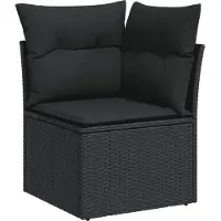 vidaXL 6-delige Loungeset met kussens poly rattan zwart
