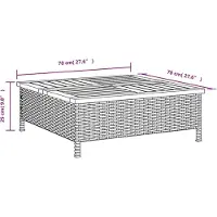vidaXL Parasolvoetbedekking 70x70x25 cm poly rattan acaciahout zwart