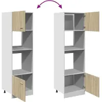 vidaXL Magnetronkast Lyon 60x57x207 cm bewerkt hout sonoma eikenkleurig