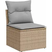 vidaXL Tuinbank Set 8 st Beige poly rattan