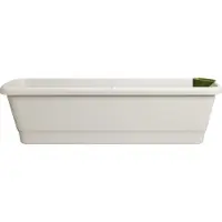 You do it Witte Grijze Plastic Vierkante PlantPot 20 x 65 x 17 cm