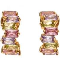 Gaya Oorbellen citroengeel / goud / pastellila / rosa