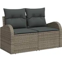 vidaXL Tuinbank Set 8 st 7-Aantal zitplaatsen Grijs
