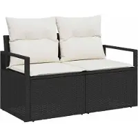 vidaXL Tuinbank Set 8 st 7-Aantal zitplaatsen Zwart en Crème