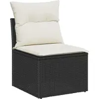 vidaXL Tuinbank Set 10 st 9-Aantal zitplaatsen Zwart Poly rattan