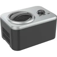 Guzzanti GZ 152A, ijsmachine met compressor, 1,5 liter, 1 kom, zwart, roestvrij staal, LED-verlichting, roestvrij staal
