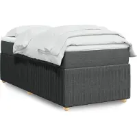 vidaXL Boxspring met matras stof donkergrijs 90x200 cm